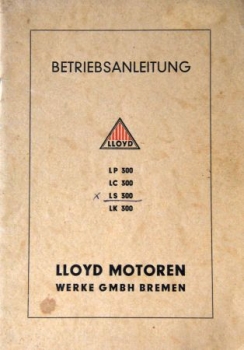 Lloyd LP 300 LK 300 1952 Betriebsanleitung und Kraftfahrzeugbrief (2570)